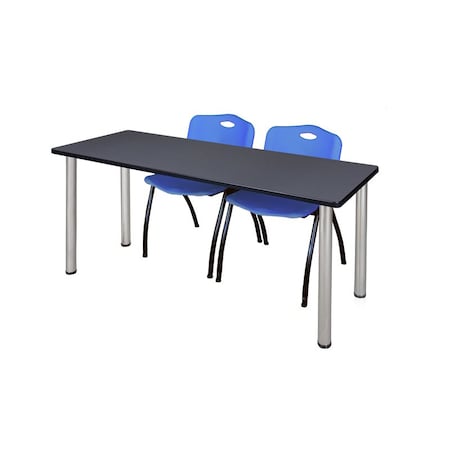 Kee Rectangle Tables > Training Tables > Kee Table & Chair Sets, 66 W, 24 L, 29 H, Grey MT6624GYBPCM47BE